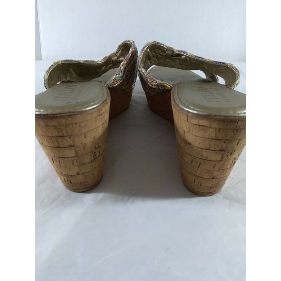Italian Shoemaker Sandals Cork Wedge  Sz 9.5 - Picture 9 of 10